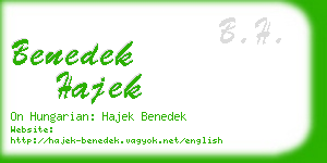 benedek hajek business card